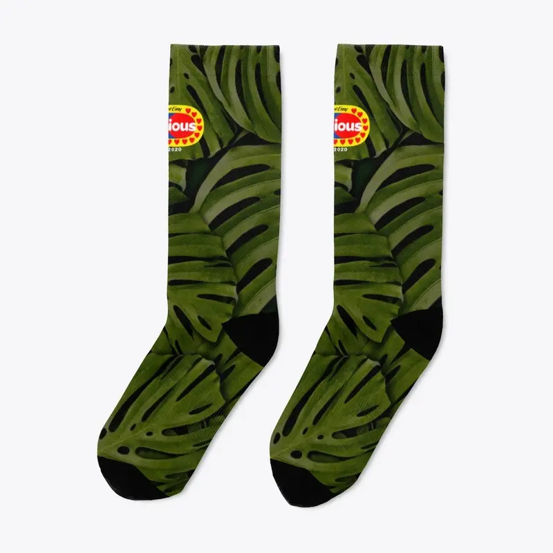 monstera crew socks